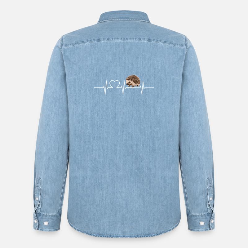 Igel - Männer Jeanshemd Organic von Stanley/Stella - verwaschenes Hellblau