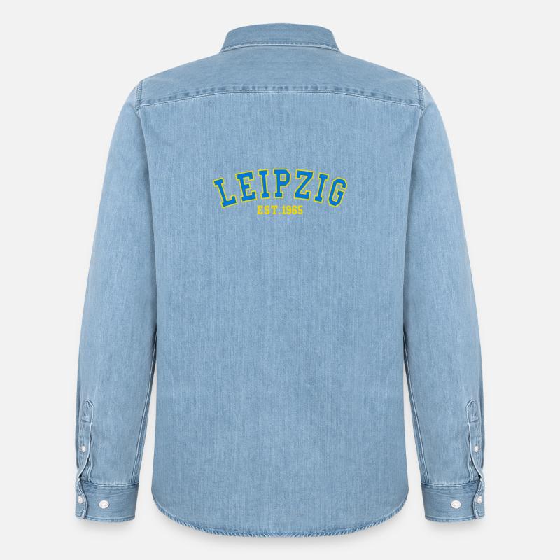 Leipzig Est. 1965 - Männer Jeanshemd Organic von Stanley/Stella - verwaschenes Hellblau