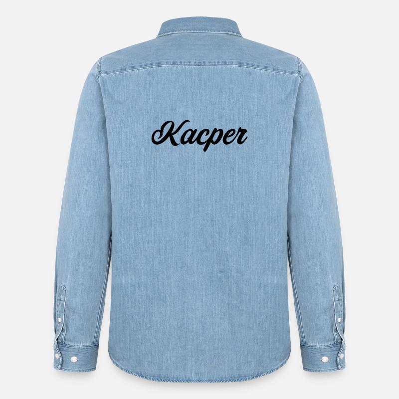 Kacper Polnisch Vorname Geschenk  - Männer Jeanshemd Organic von Stanley/Stella - verwaschenes Hellblau