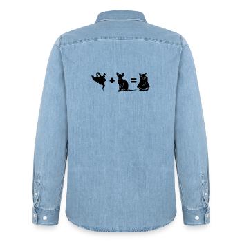 Funny Halloween Dog Ghost - Männer Jeanshemd Organic von Stanley/Stella - verwaschenes Hellblau - Hinten - AI Model Male 185 light (185cm)