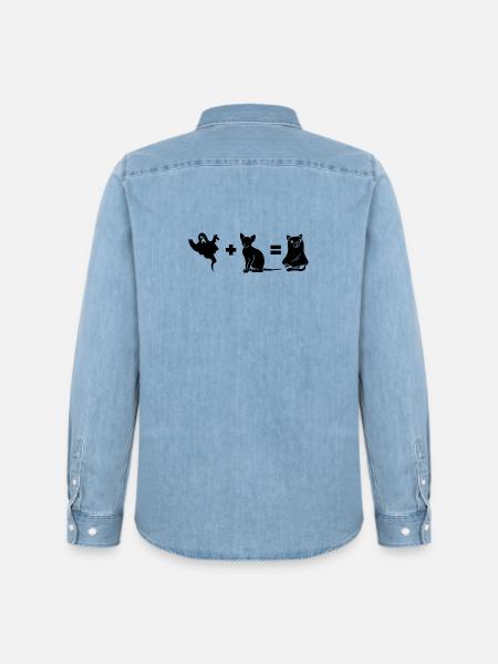 Funny Halloween Dog Ghost - Männer Jeanshemd Organic von Stanley/Stella - verwaschenes Hellblau