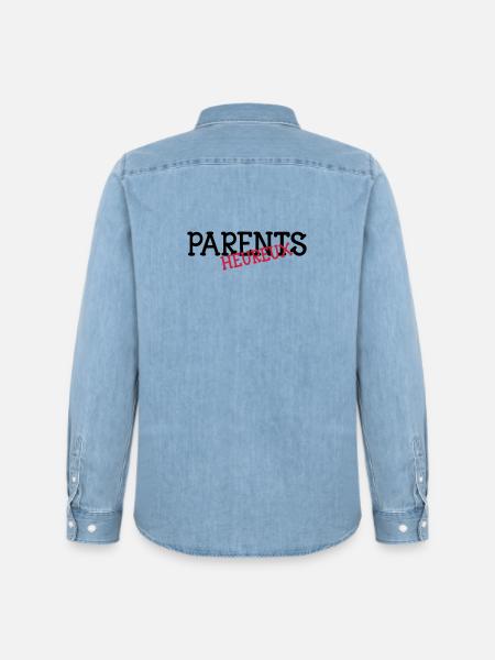 Parents heureux ! - Chemise en denim homme bio Stanley/Stella - bleu clair délavé