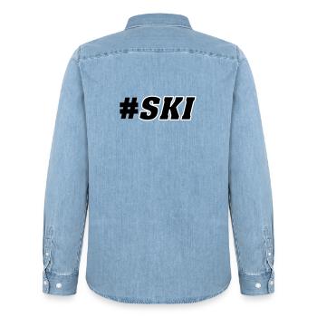 Ski Piste - Chemise en denim homme bio Stanley/Stella - bleu clair délavé - Dos - AI Model Male 185 light (185cm)