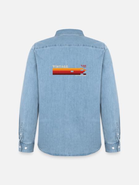 Vintage-Schichten - Männer Jeanshemd Organic von Stanley/Stella - verwaschenes Hellblau