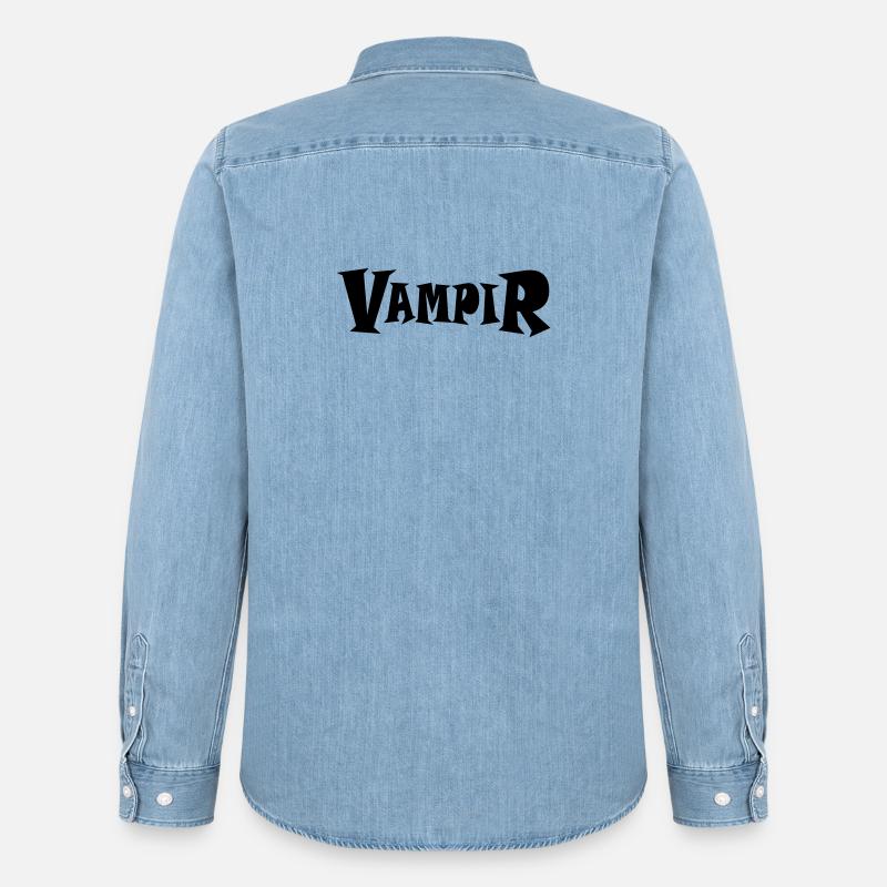 VAMPIR - Männer Jeanshemd Organic von Stanley/Stella - verwaschenes Hellblau