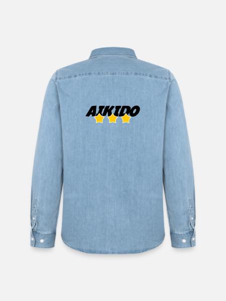 Aikido - Martial Art - Aikido - Men’s Organic Denim Shirt by Stanley/Stella - light wash