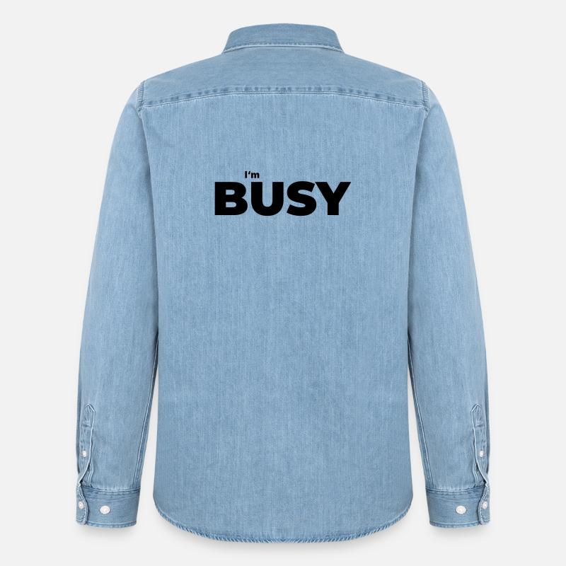 Beschäftigt mit beschäftigt sein - Männer Jeanshemd Organic von Stanley/Stella - verwaschenes Hellblau