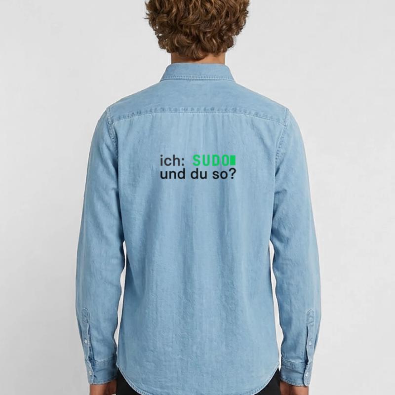 ich: SUDO und du so? Linux Programmierer - dunkel Männer Jeanshemd Organic von Stanley/Stella