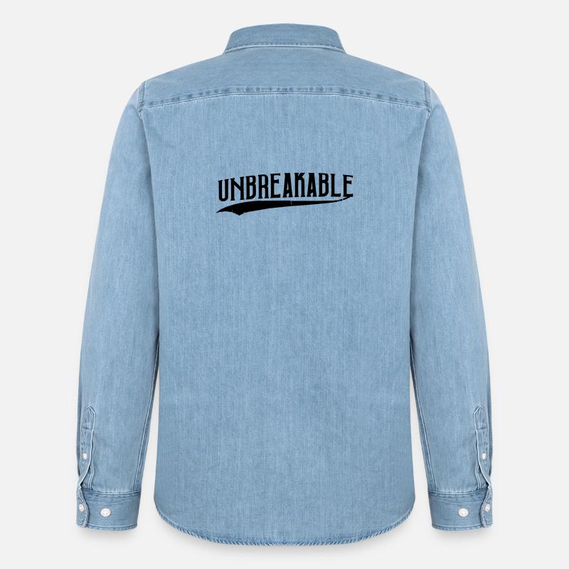 unbreakable unaufhaltsam strong Training beliebt - Männer Jeanshemd Organic von Stanley/Stella - verwaschenes Hellblau