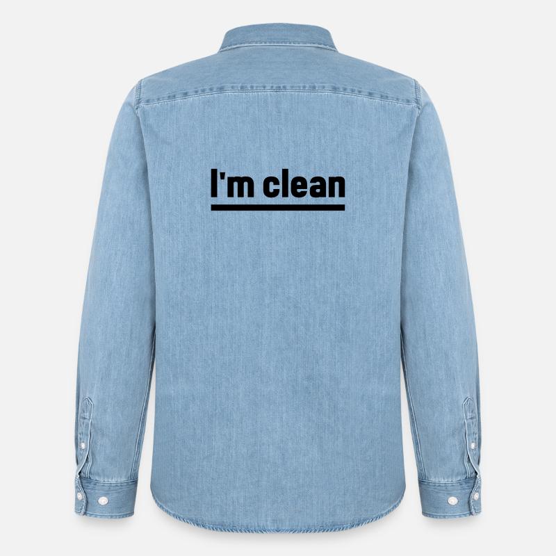 Ich bin sauber - Männer Jeanshemd Organic von Stanley/Stella - verwaschenes Hellblau