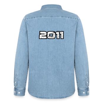 2011 - Männer Jeanshemd Organic von Stanley/Stella - verwaschenes Hellblau - Hinten - AI Model Male 185 light (185cm)