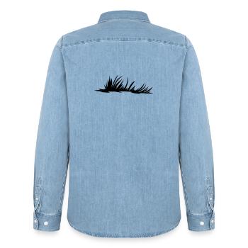 Meadow Meadow - Men’s Organic Denim Shirt by Stanley/Stella - light wash - Back - AI Model Male 185 light (185cm)