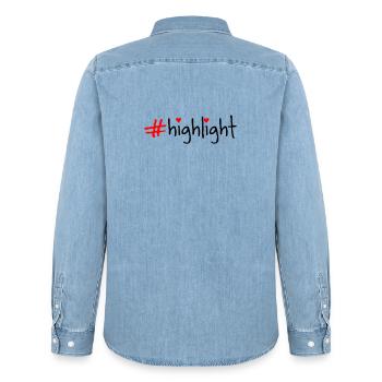 highlight - Männer Jeanshemd Organic von Stanley/Stella - verwaschenes Hellblau - Hinten - AI Model Male 185 light (185cm)