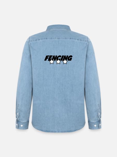 Three-star fencing: the best foil fencer - Men’s Organic Denim Shirt by Stanley/Stella - light wash