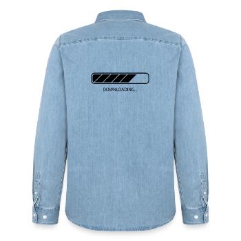 Téléchargement - Chemise en denim homme bio Stanley/Stella - bleu clair délavé - Dos - AI Model Male 185 light (185cm)
