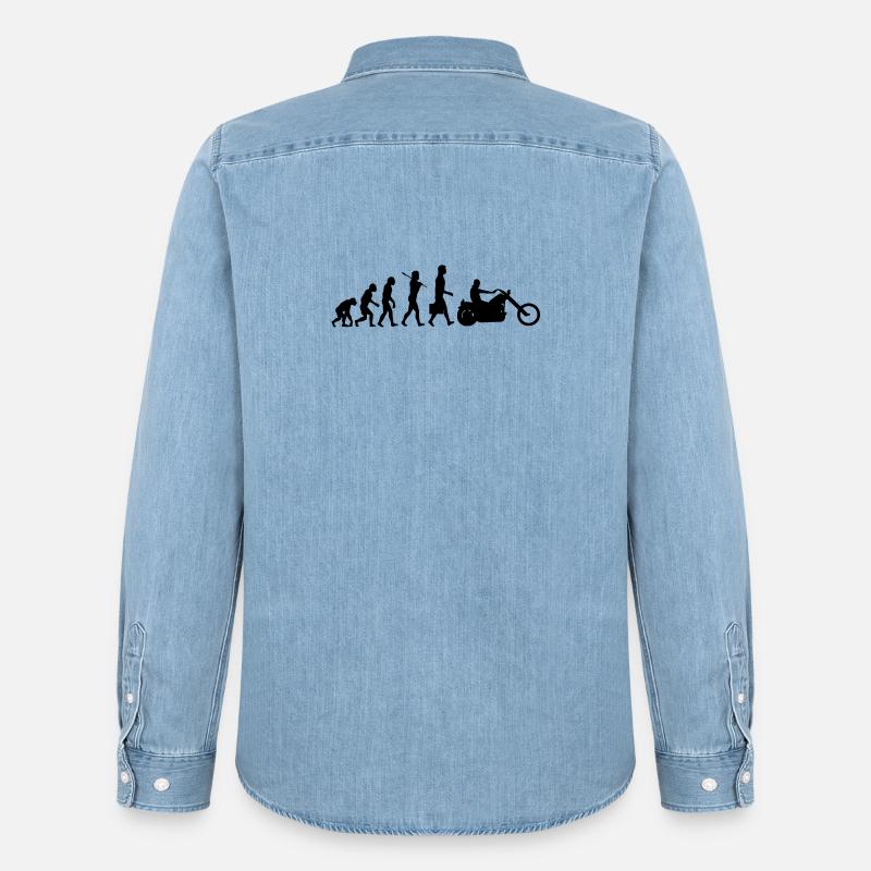 evolution_chopper - Männer Jeanshemd Organic von Stanley/Stella - verwaschenes Hellblau