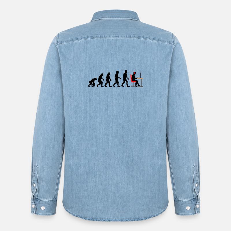 Gamer Evolution 2 - Männer Jeanshemd Organic von Stanley/Stella - verwaschenes Hellblau