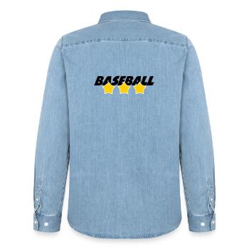 Baseball - Sport - Chemise en denim homme bio Stanley/Stella - bleu clair délavé - Dos - AI Model Male 185 light (185cm)