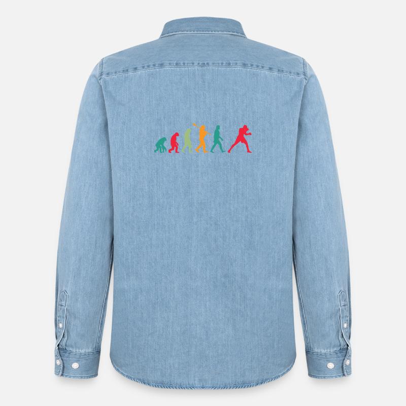 Boxen Evolution - Männer Jeanshemd Organic von Stanley/Stella - verwaschenes Hellblau