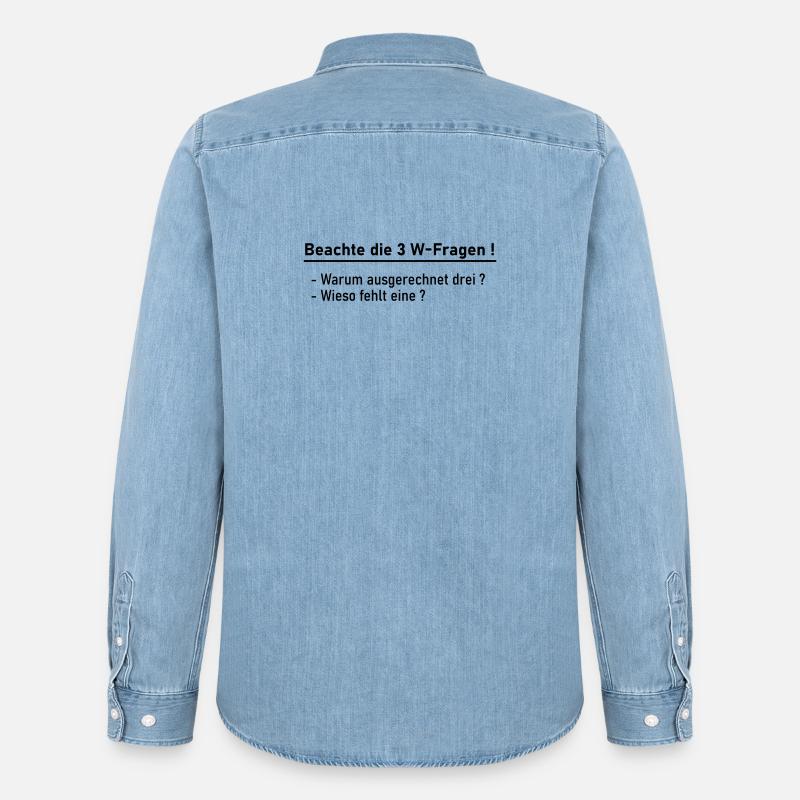 3 Domande W - Camicia in denim uomo bio di Stanley/Stella - azzurro chiaro slavato