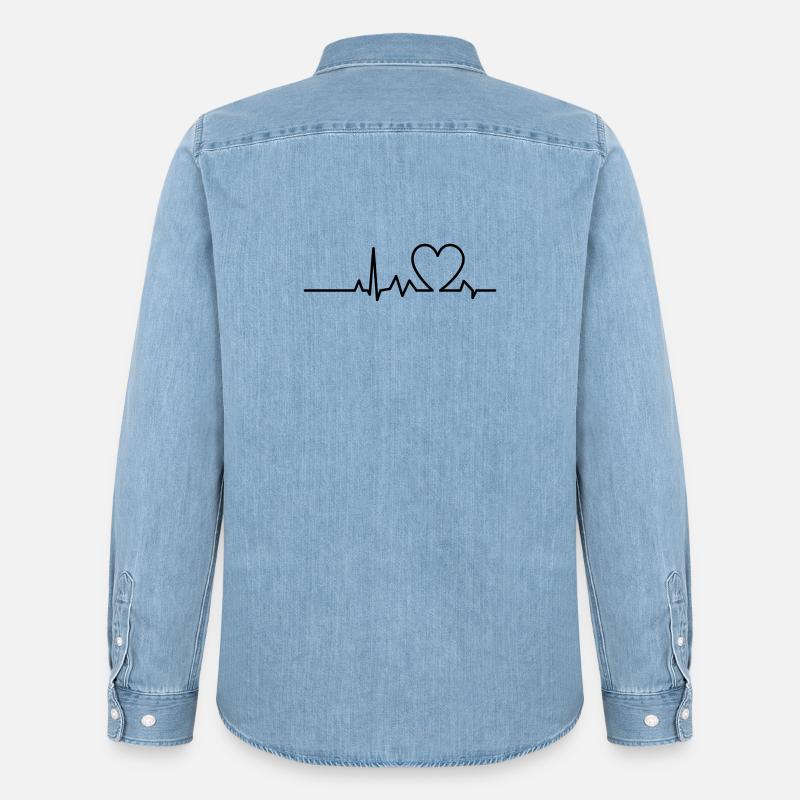 Herz-Lebensader - Männer Jeanshemd Organic von Stanley/Stella - verwaschenes Hellblau