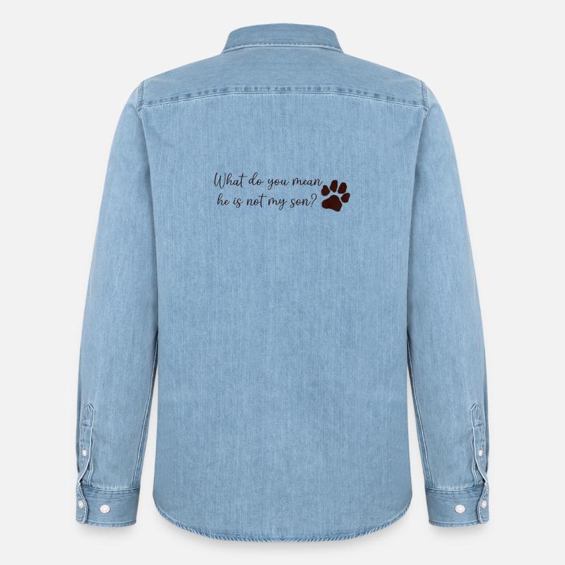 Mamma/Papà Cane - Camicia in denim uomo bio di Stanley/Stella - azzurro chiaro slavato