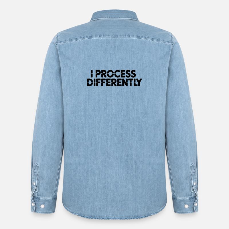 I process differently - Männer Jeanshemd Organic von Stanley/Stella - verwaschenes Hellblau