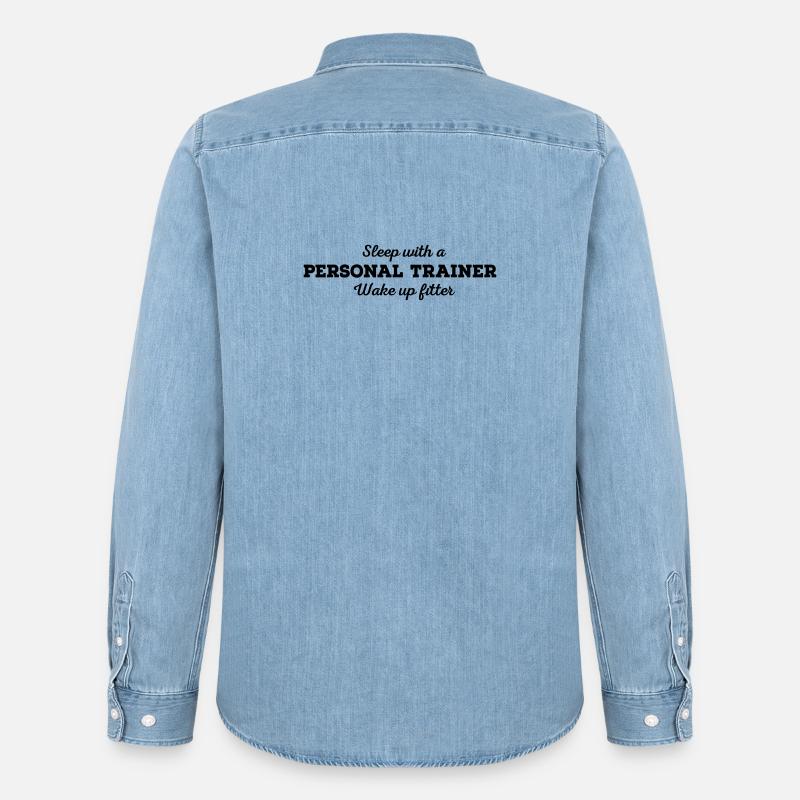 Personal Trainer - Männer Jeanshemd Organic von Stanley/Stella - verwaschenes Hellblau