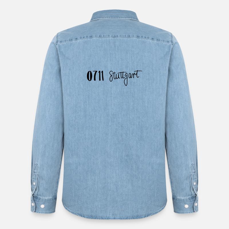 0711 Stuttgart - Männer Jeanshemd Organic von Stanley/Stella - verwaschenes Hellblau