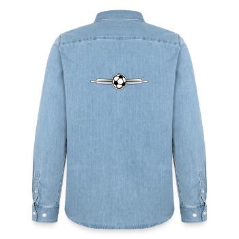 Fussball Symbol Linie - Männer Jeanshemd Organic von Stanley/Stella - verwaschenes Hellblau - Hinten - AI Model Male 185 light (185cm)