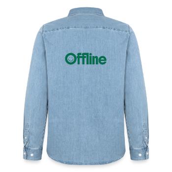 Offline-Modus - Männer Jeanshemd Organic von Stanley/Stella - verwaschenes Hellblau - Hinten - AI Model Male 185 light (185cm)