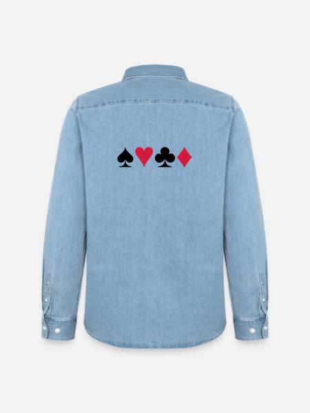 Poker (V) - Men’s Organic Denim Shirt by Stanley/Stella - light wash