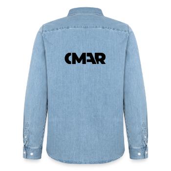 Omar Nom Arabe Prénom Cadeau - Chemise en denim homme bio Stanley/Stella - bleu clair délavé - Dos - AI Model Male 185 light (185cm)