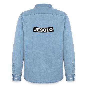 Jesolo Chapter Element (JGA MC-Rocker-Design) - Männer Jeanshemd Organic von Stanley/Stella - verwaschenes Hellblau - Hinten - AI Model Male 185 light (185cm)