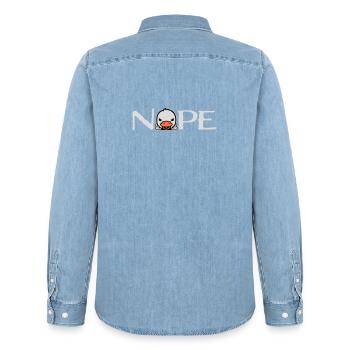 Gans Nope Mittelfinger Böse Beleidigung Ente Frech - Männer Jeanshemd Organic von Stanley/Stella - verwaschenes Hellblau - Hinten - AI Model Male 185 light (185cm)