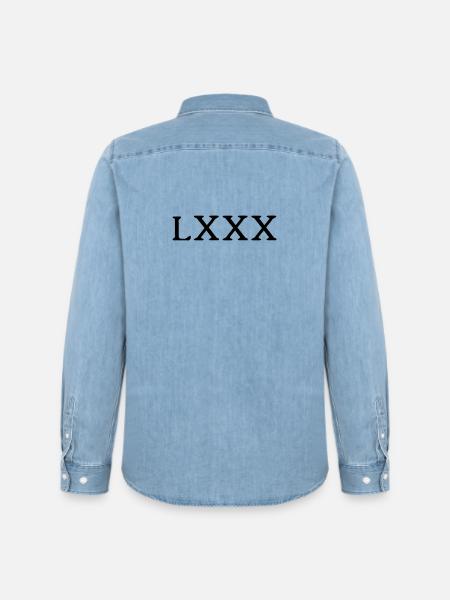 80 years - Roman numerals - Men’s Organic Denim Shirt by Stanley/Stella - light wash
