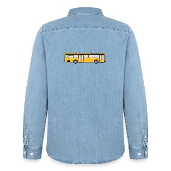 Busfahrer Bus Omnibus Kraftfahrer Schulbus (25) - Männer Jeanshemd Organic von Stanley/Stella - verwaschenes Hellblau - Hinten - AI Model Male 185 light (185cm)