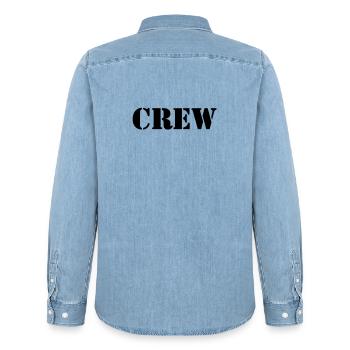 Crew - Männer Jeanshemd Organic von Stanley/Stella - verwaschenes Hellblau - Hinten - AI Model Male 185 light (185cm)