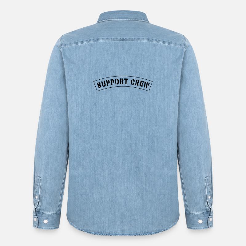 Support crew style patch - Men’s Organic Denim Shirt by Stanley/Stella - light wash