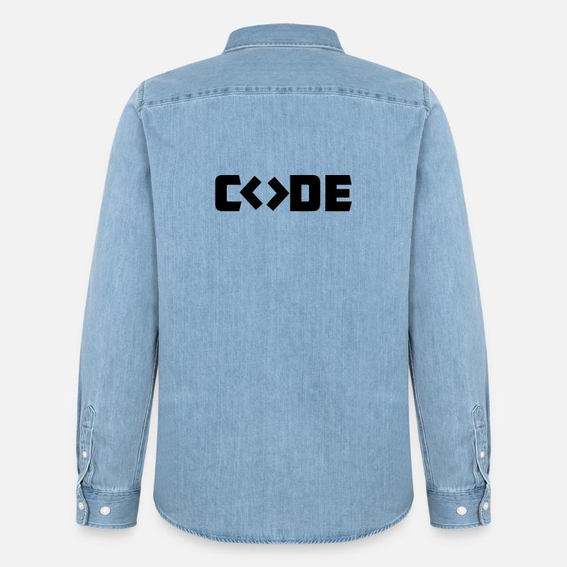 Programmierer-Code - Männer Jeanshemd Organic von Stanley/Stella - verwaschenes Hellblau