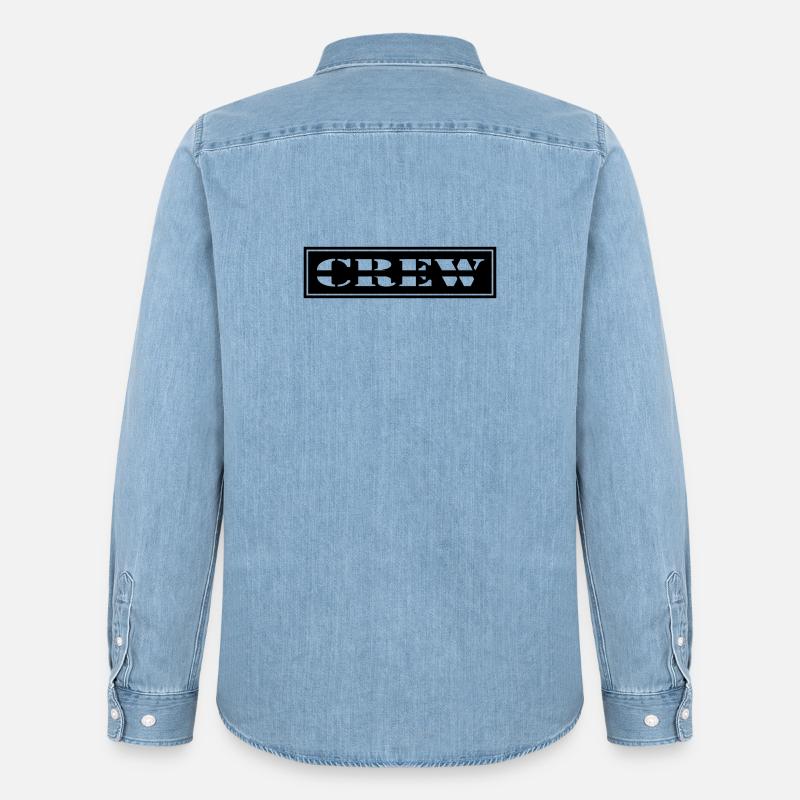 Crew Design im Patch Format - Männer Jeanshemd Organic von Stanley/Stella - verwaschenes Hellblau