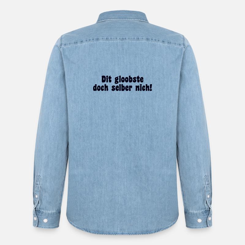Berlin Spruch Dialekt Retro - Männer Jeanshemd Organic von Stanley/Stella - verwaschenes Hellblau