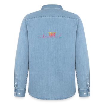 Cheerleader Cheer Mom Cheerleading - Männer Jeanshemd Organic von Stanley/Stella - verwaschenes Hellblau - Hinten - AI Model Male 185 light (185cm)