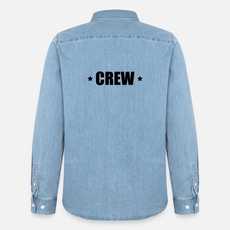 Crew mit Sterne - Männer Jeanshemd Organic von Stanley/Stella - verwaschenes Hellblau