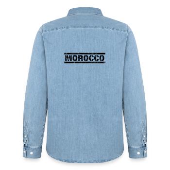 Maroc - Chemise en denim homme bio Stanley/Stella - bleu clair délavé - Dos - AI Model Male 185 light (185cm)