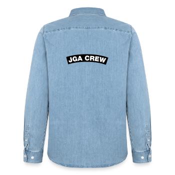 JGA Crew Element Top (JGA MC-Rocker-Kutten-Design) - Männer Jeanshemd Organic von Stanley/Stella - verwaschenes Hellblau - Hinten - AI Model Male 185 light (185cm)