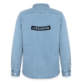 Chapitre Lisbonne Élément 1C (JGA MC-Rocker-Style) - Chemise en denim homme bio Stanley/Stella - bleu clair délavé - Dos - AI Model Male 185 light (185cm)