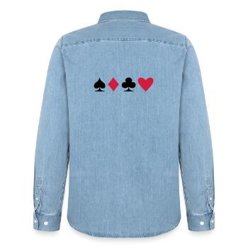 Poker Suit - Chemise en denim homme bio Stanley/Stella - bleu clair délavé - Dos - AI Model Male 185 light (185cm)