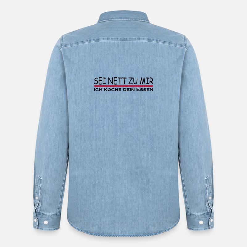 Sei nett zu mir - Männer Jeanshemd Organic von Stanley/Stella - verwaschenes Hellblau