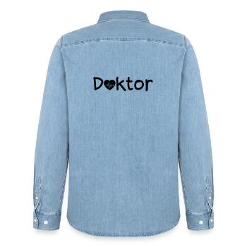 Doktor Arzt Liebe Medizin Spruch Geschenk - Männer Jeanshemd Organic von Stanley/Stella - verwaschenes Hellblau - Hinten - AI Model Male 185 light (185cm)